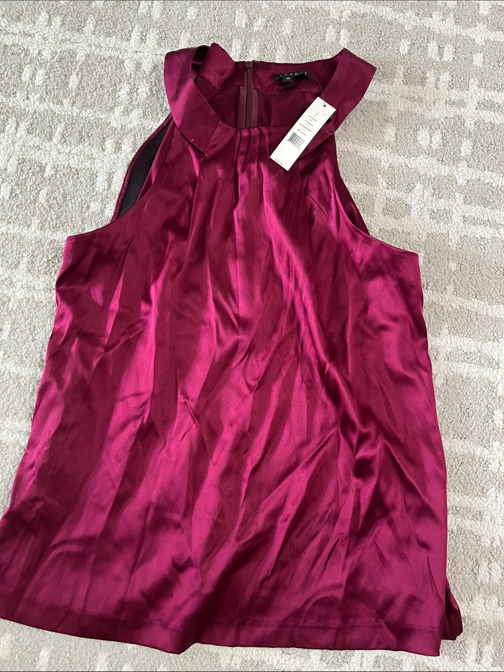 Silk Halter Shell Top - Berry Plum